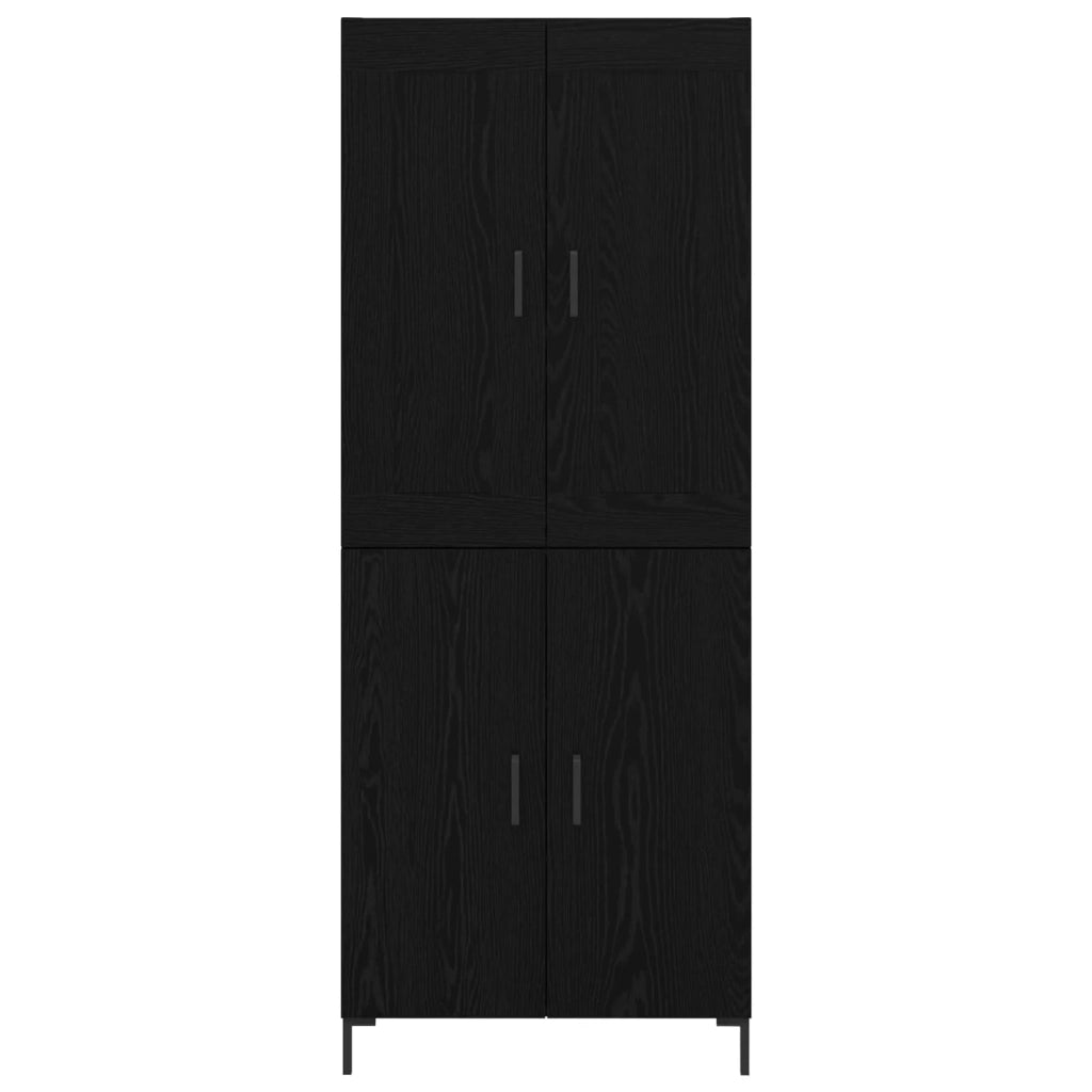 Credenza 2 pcs Rovere Nero Legno multistrato 3416109