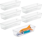 Organizzatore di carrello – sistema di archiviazione per utensili e accessori da cucina – scatola di plastica BPA-free – set da 6 – trasparente