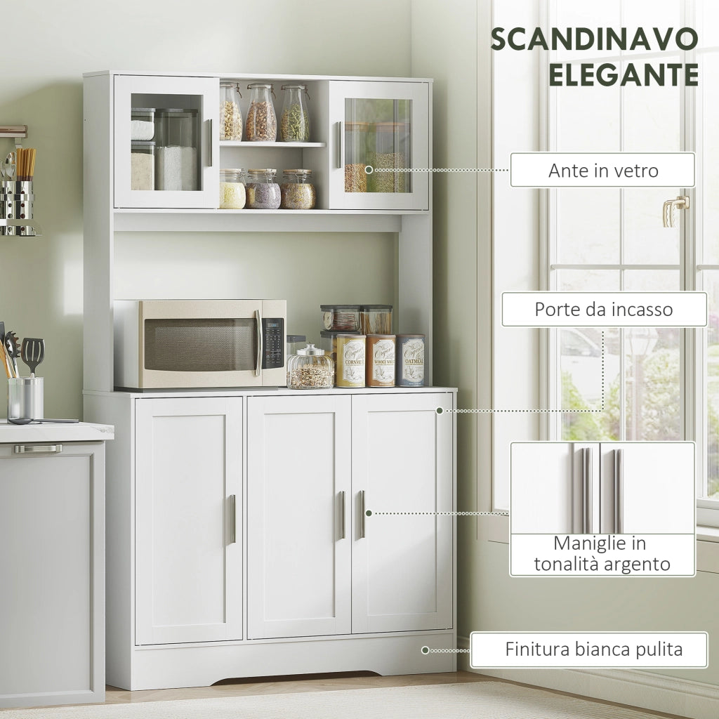 Armadio Dispensa con Ante e Ripiani ¨C Zephmum ¨C Bianco 108x35x180 cm
