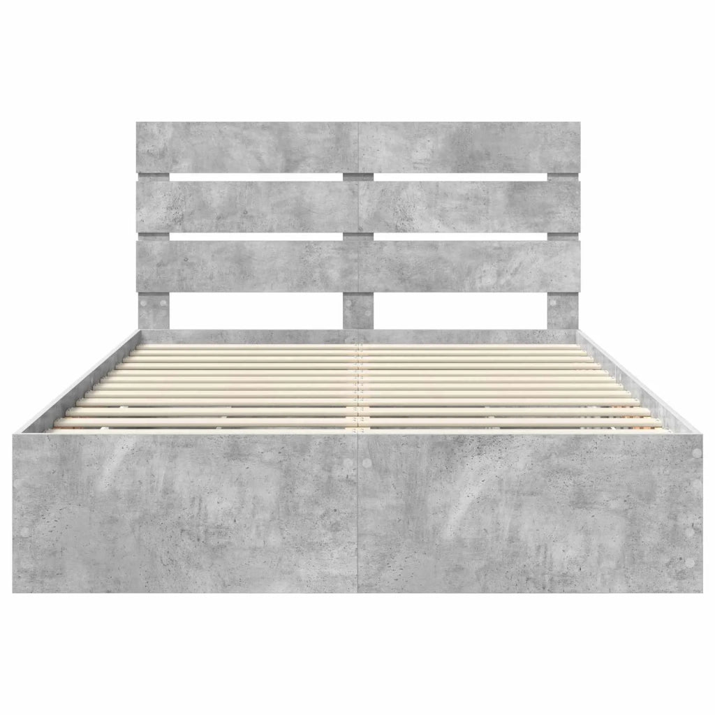 Struttura del letto con cassetto Grigio cemento 160 x 200 cm