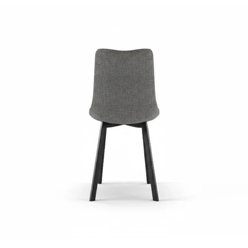Set di 4 sedie da pranzo imbottite in tessuto grigio scuro Grace con struttura in metallo facili da pulire | Duzzle