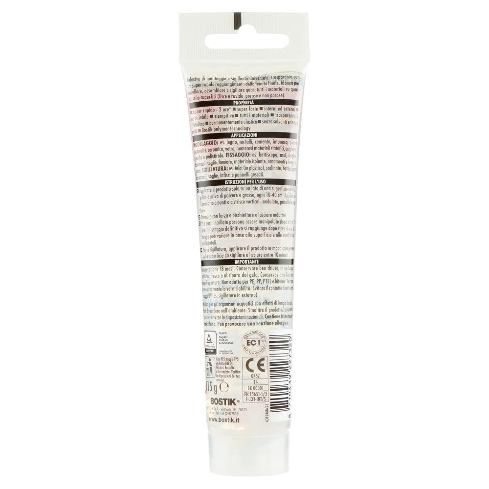 Bostik Polymax Original Express Trasparente 115 g 2 Pezzi