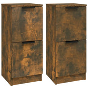 Credenze 2 pz | Madia | Buffet da pranzo | Armadio da pranzo Rovere Fumo 30x30x70 cm in Legno Multistrato