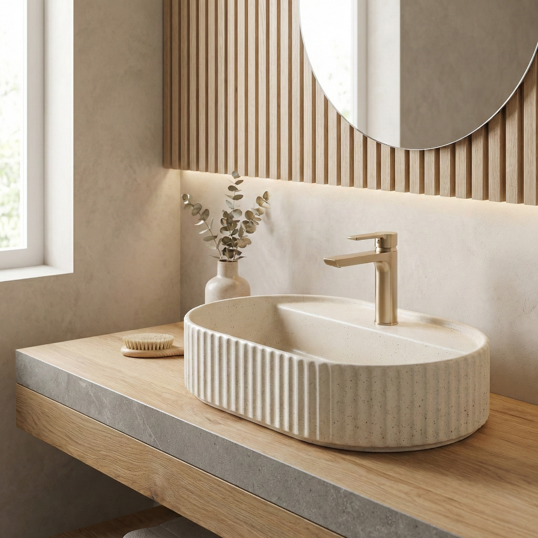 Lavabo Da Appoggio Rea Marcela 60 Vanilla