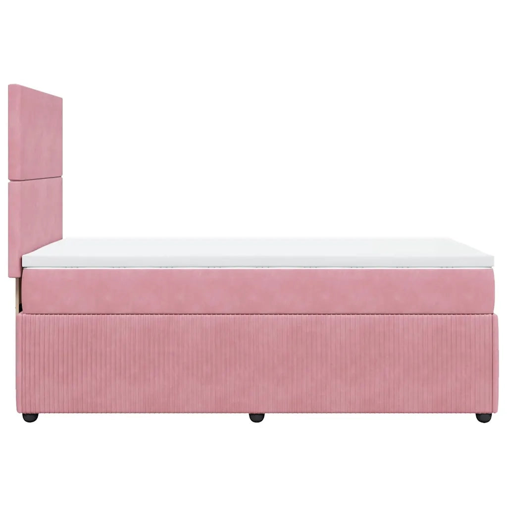 Giroletto a Molle con Materasso Rosa 90x190 cm in Velluto