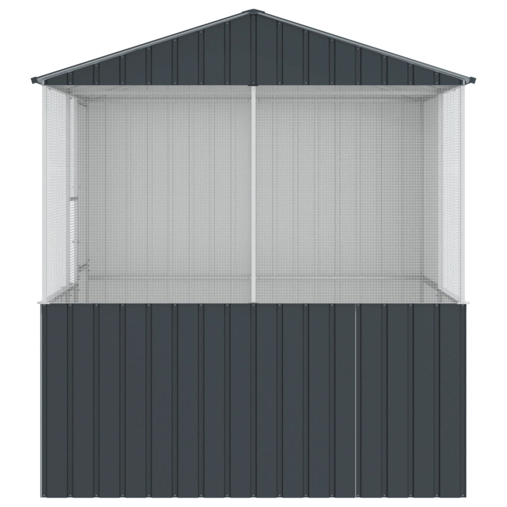 gabbia per uccelli  antracite 215x78x200 cm acciaio zincato