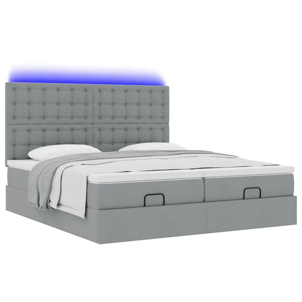 Struttura Letto Pouf con Materassi 160x200 cm in Tessuto 3314576