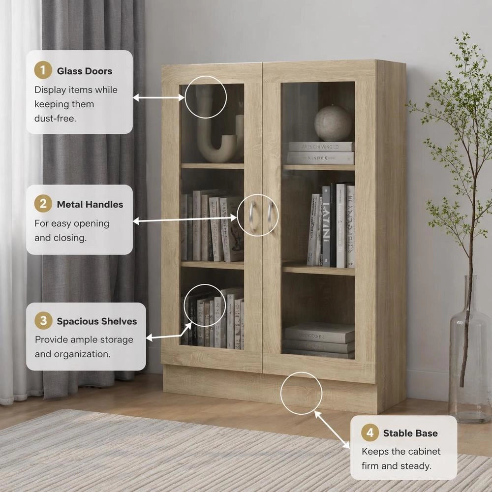Display Cabinet Sonoma Oak 82.5x30.5x115 Cm Wood-based Material
