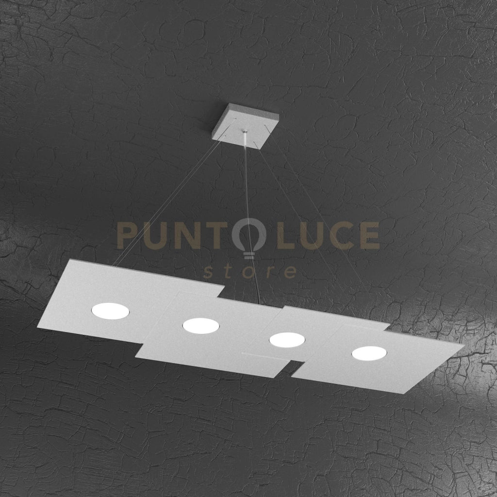 PLATE SOSPENSIONE 4+3 LUCI BIEMISSIONE RETTANGOLARE GRIGIO 1129-S4 R+3-GR