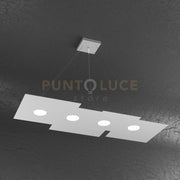 PLATE SOSPENSIONE 4+3 LUCI BIEMISSIONE RETTANGOLARE GRIGIO 1129-S4 R+3-GR