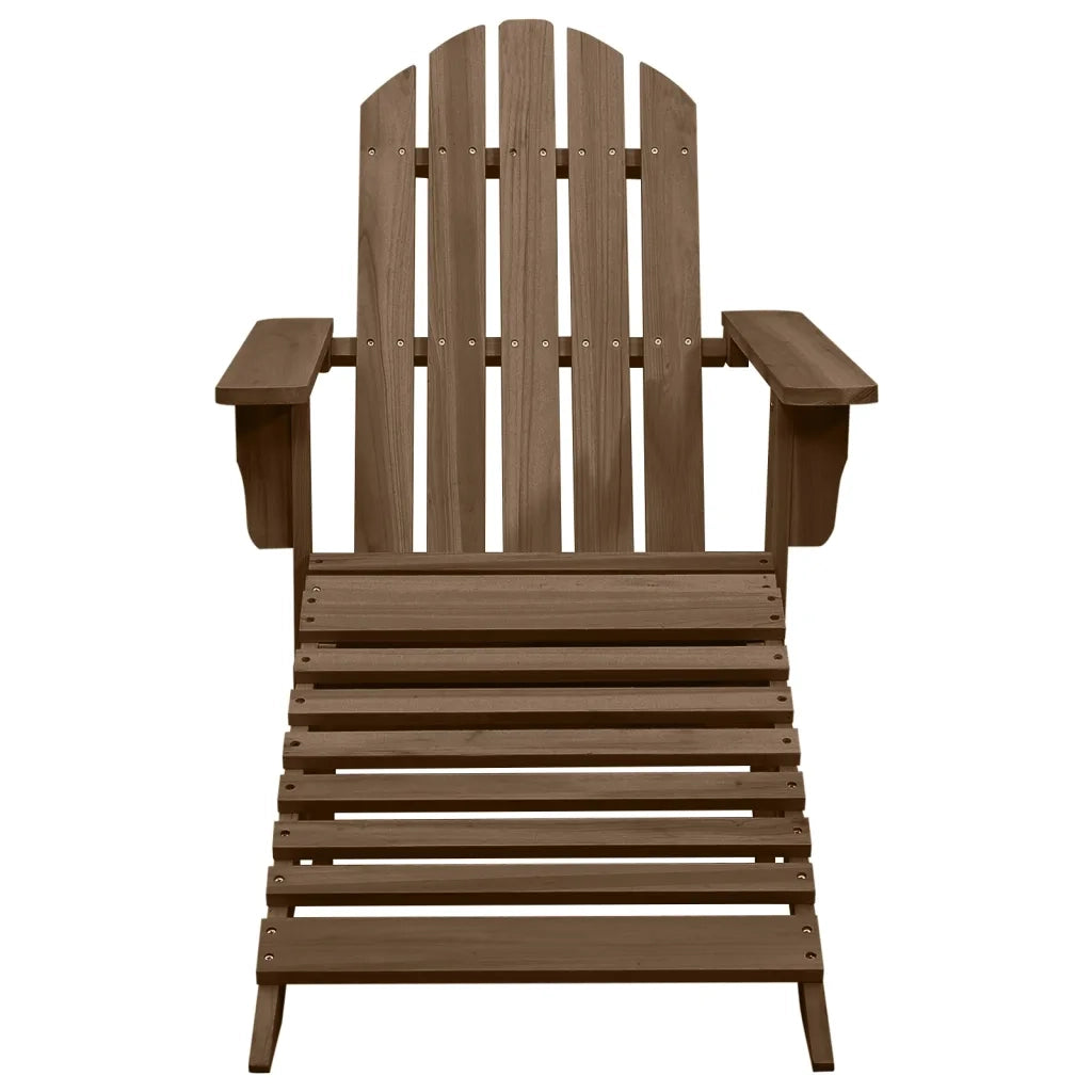 Sedia da Giardino | Sedie da Esterno con Poggiapiedi in Legno Marrone