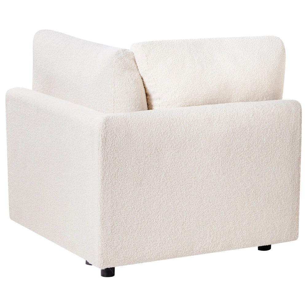 Modulo angolare sinistro Rivestimento bouclé bianco sporco Divano a 1 posto Sezione Soggiorno in stile moderno