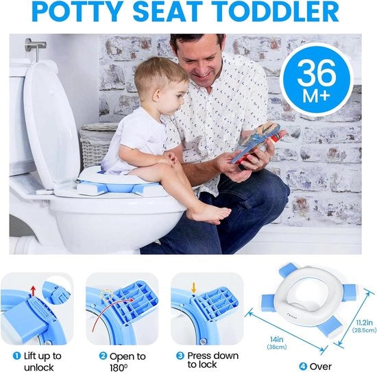 Portatile toilet per bambini con tas di stoccaggio, addestramento igienico, pieghevole, 40 sacchetti, protezione dalla sporcizia