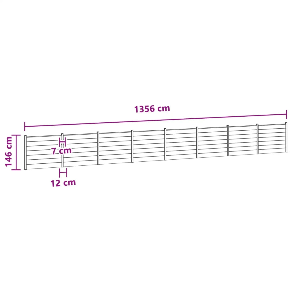 Pannello di Recinzione 8 pcs WPC e Alluminio Marrone 3429463