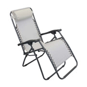 Sedia Sdraio Zero Gravity Reclinabile Pieghevole 88x65x110 h cm in Textilene Beige