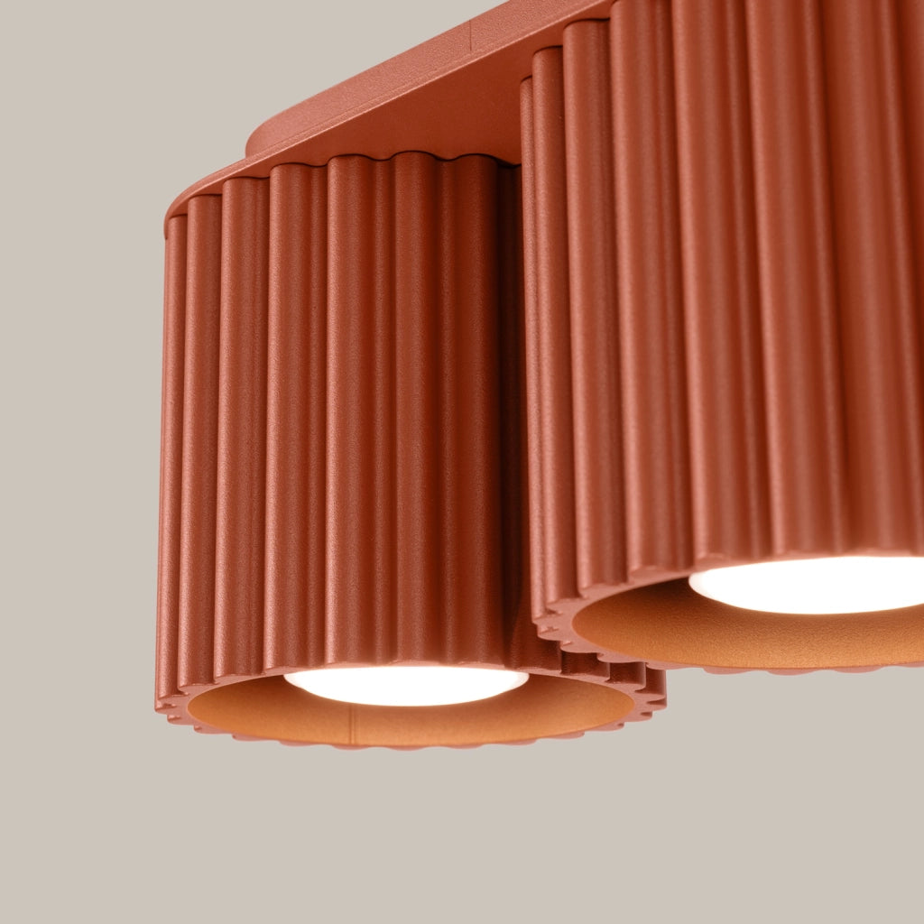 Plafoniera ovale moderna ocra rossa 21 cm 2xGU10 VISTAO