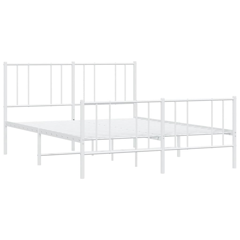 Giroletto con Testiera e Pediera Metallo Bianco 120x190 cmcod mxl 129705