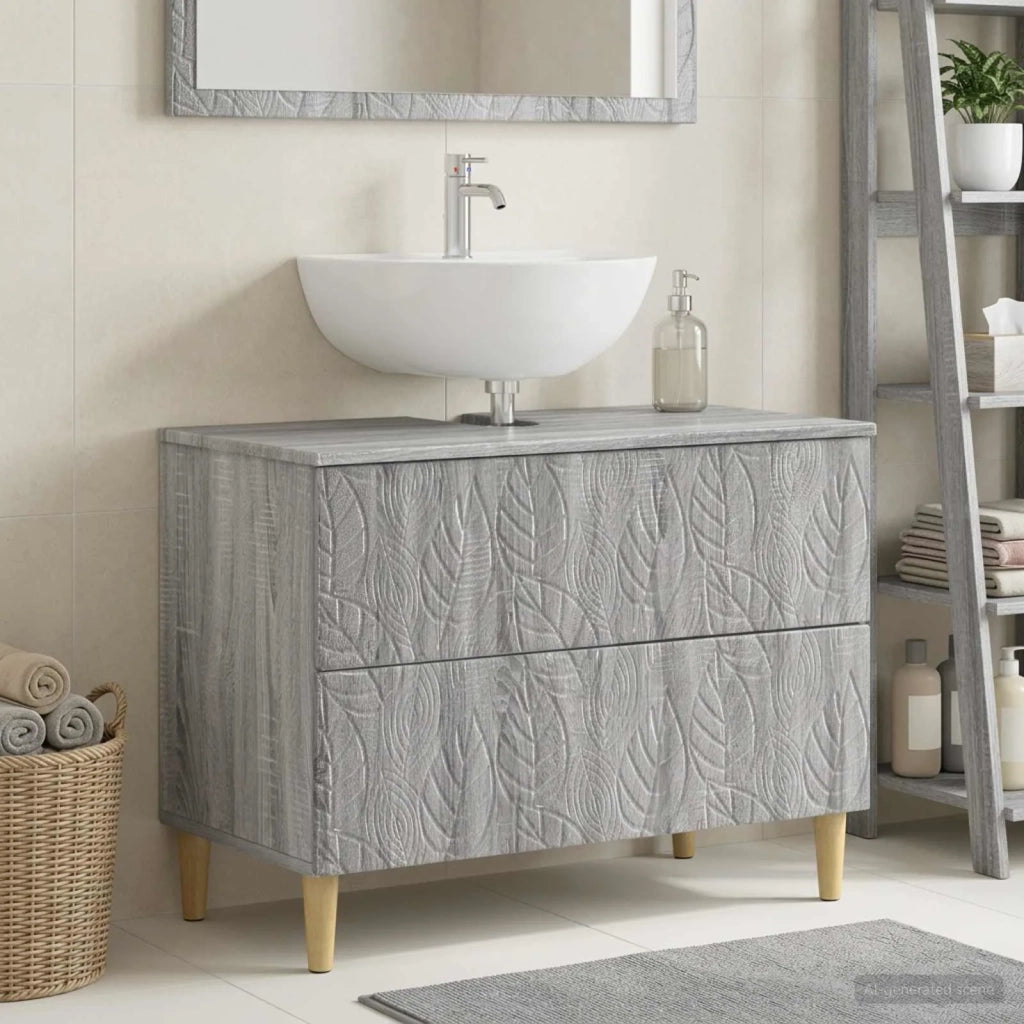 Armadio per Lavabo da Bagno DELFT Sonoma grigio 82 x 41 x 59 cm 897021