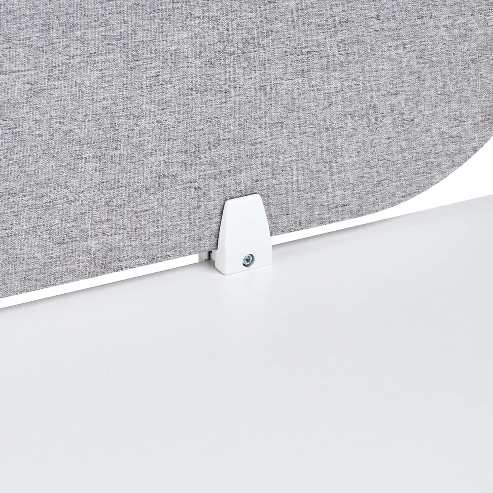 Pannello divisorio grigio chiaro in tessuto PET Board 120 x 40 cm Schermo acustico Morsetti di montaggio modulari Casa Ufficio