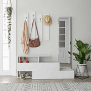 Ofel, Mobile da Ingresso Specchio Incluso, 137x35x55h cm Bianco
