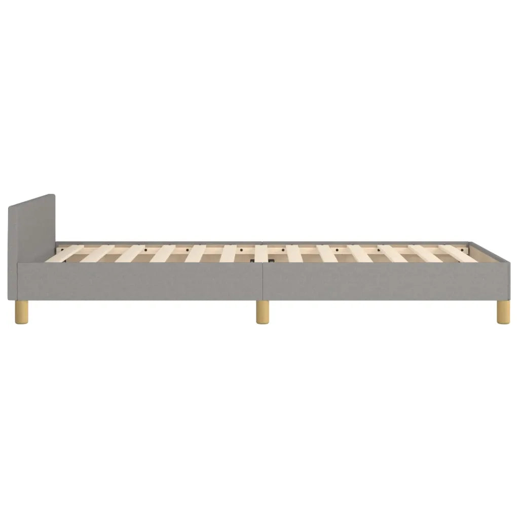 Giroletto con Testiera-Struttura Letto con testiera Grigio Chiaro 80x200 cm in Tessuto