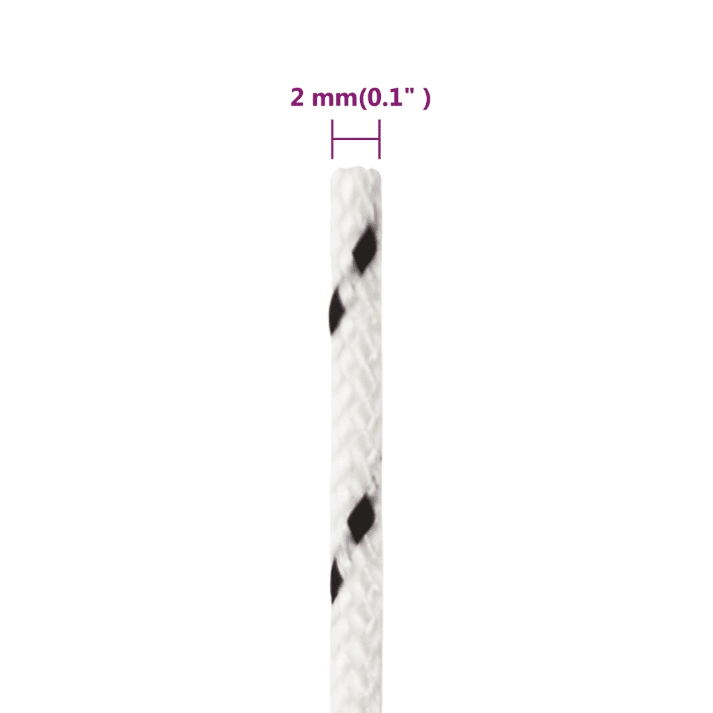 Corda Intrecciata per Barca Bianca 2mm x 50m Poliestere 152742