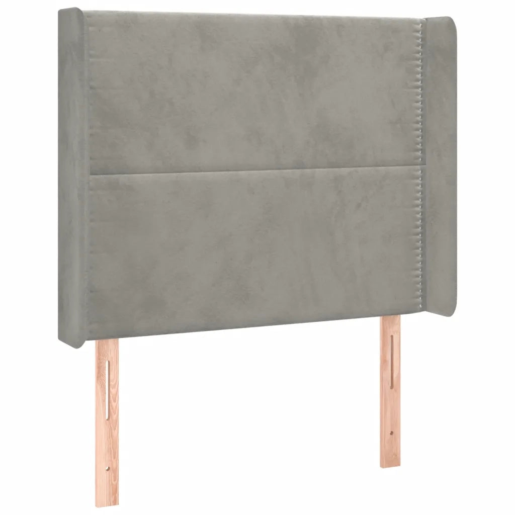 Testiera | Testata a LED Grigio Chiaro 103x16x118/128 cm in Velluto