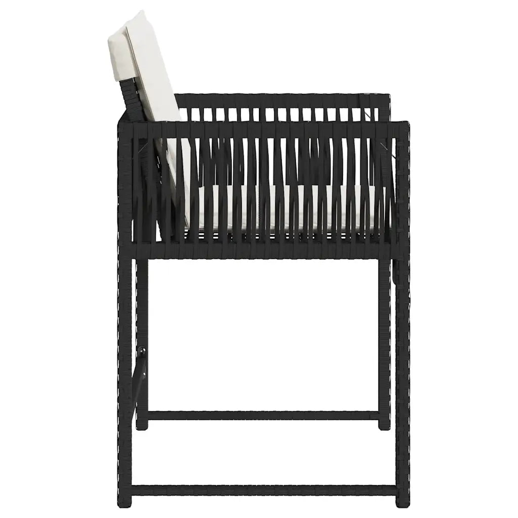 vidaXL Sedie da Giardino con Cuscini 4 pz Nere in Polyrattan