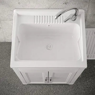 Mobile lavatoio 60x50 da esterno con vasca in resina e strofinatoio