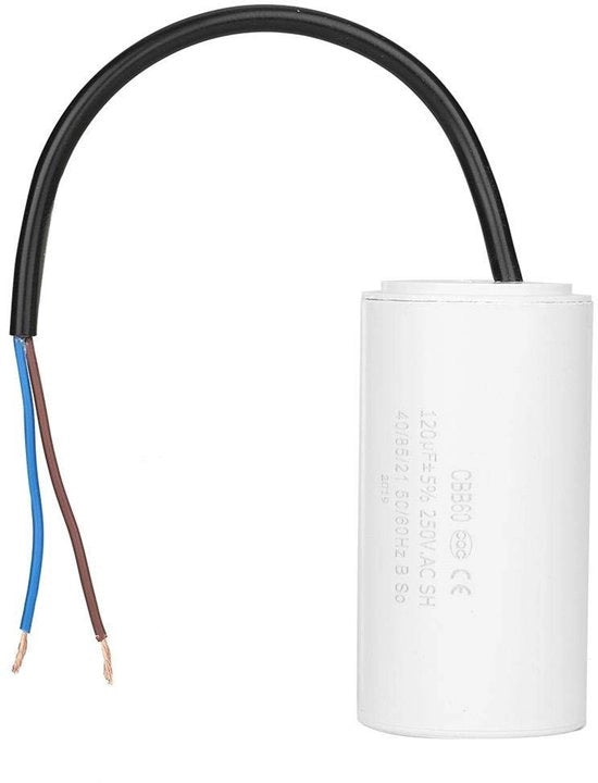 Condensatore di Avvio 250V AC 120uF - Condensatore Microfarad - Cavo di Collegamento - 50/60Hz - Alta Qualità
