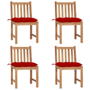 Sedie da Giardino 4 pz con Cuscini in Legno Massello di Teak 3073109