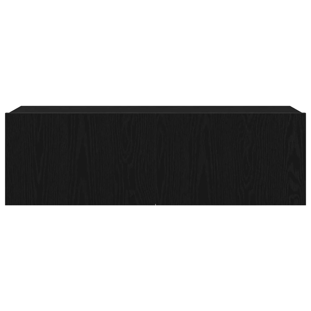 Set mobile TV 7 pz-Credenza per TV Rovere Nero 100 x 30 x 30 cm