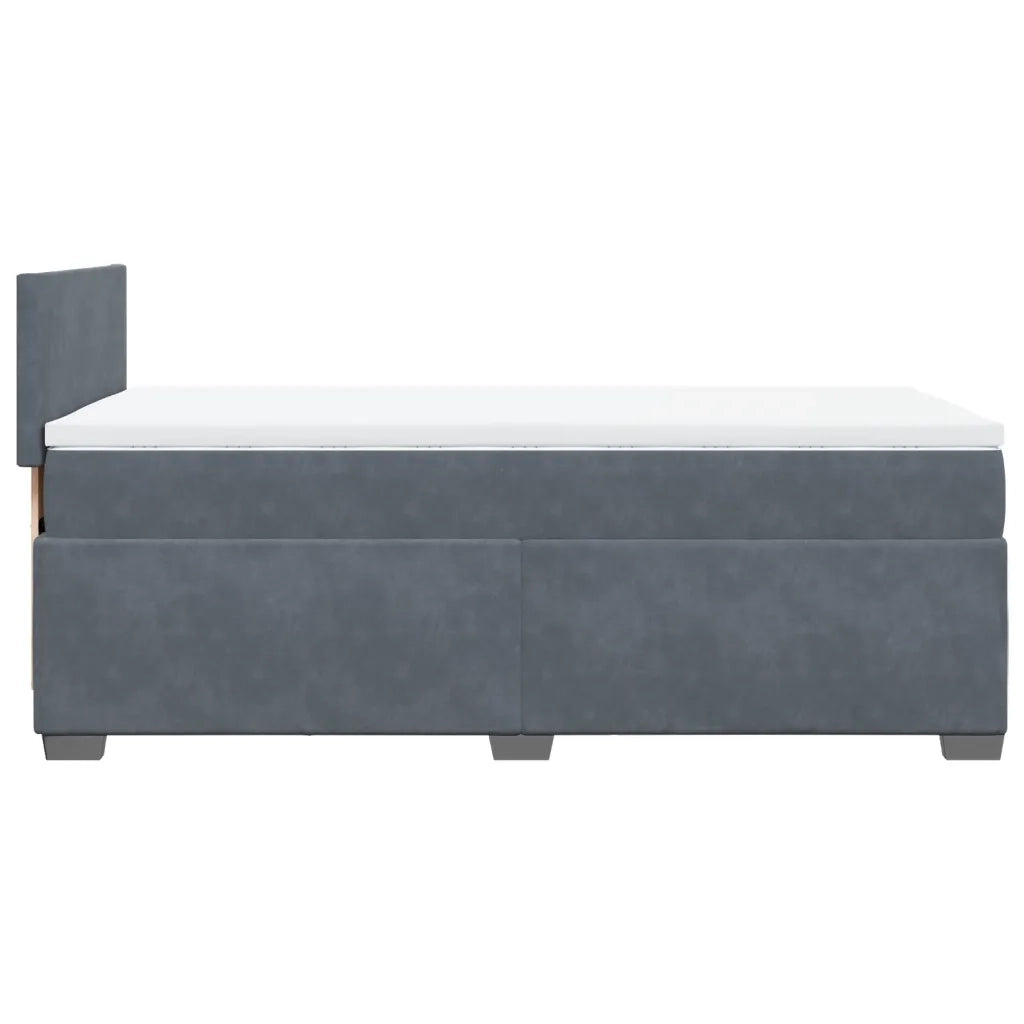 Giroletto a Molle con Materasso-Struttura Letto Grigio Scuro 90x200 cm Velluto 178468