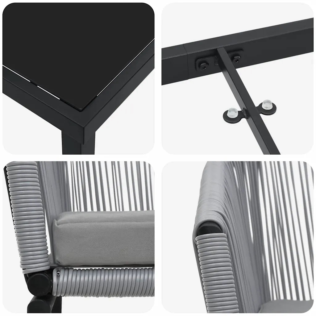 Set da Pranzo per Giardino 9 pcs Antracite 3379365