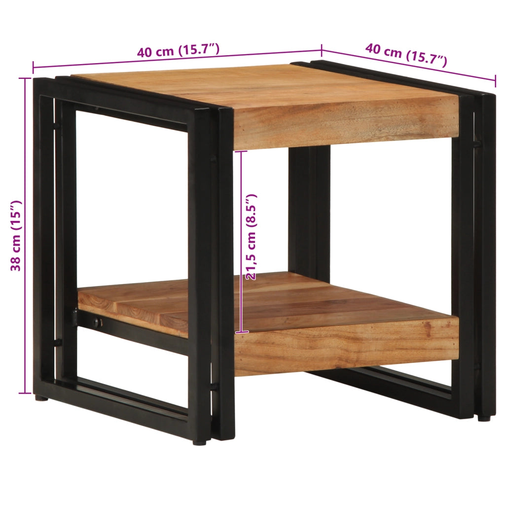 Tavolino da caffÃ¨ 40x50x38 cm in legno massello di acacia