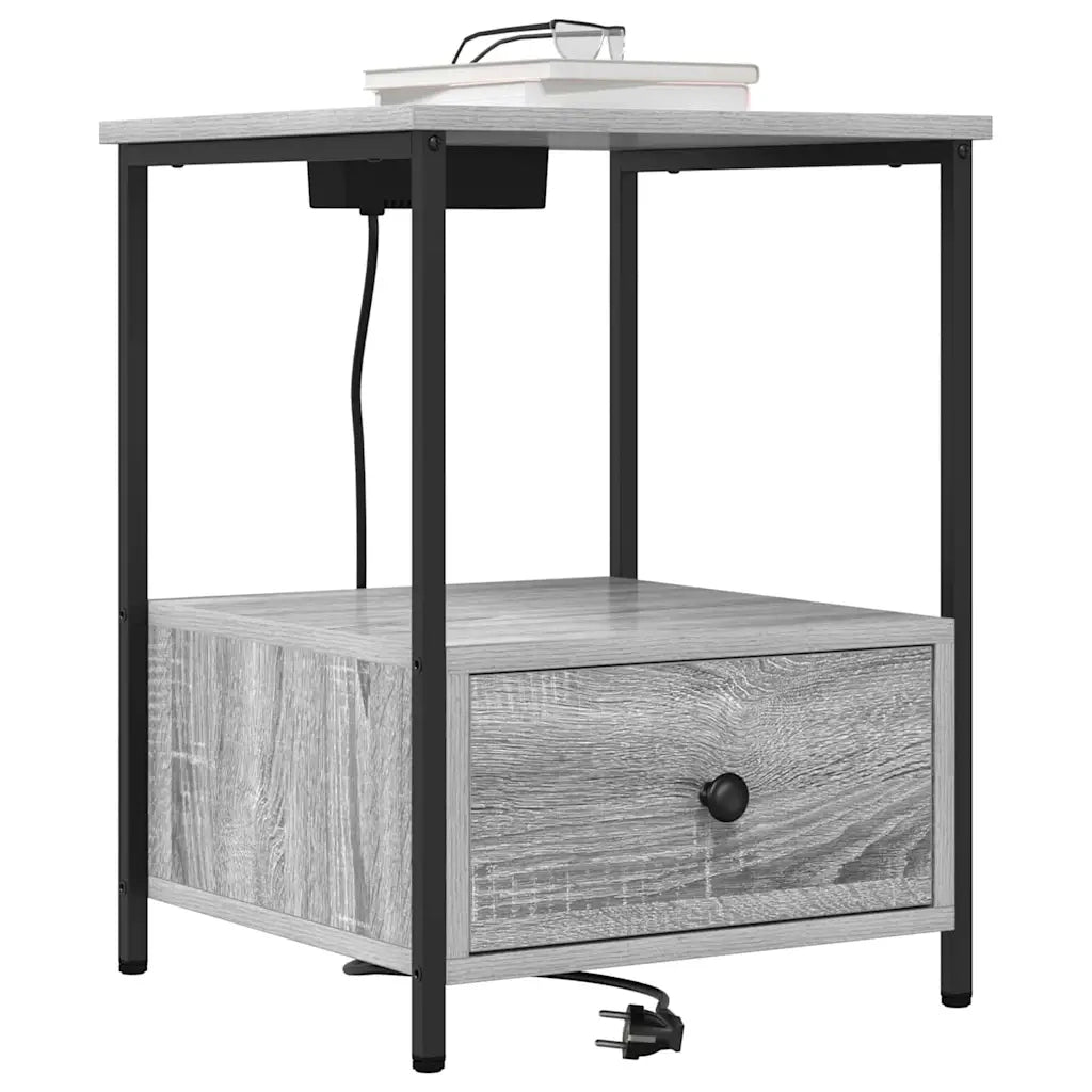 Comodino | Armadio da Notte | Mobiletto da notte con cassetto Grigio Sonoma 42 x 41 x 56 cm