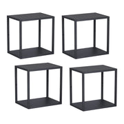 Set di 4 mensole da parete in acciaio nero 28 x 28 x 20 cm 03_0010660