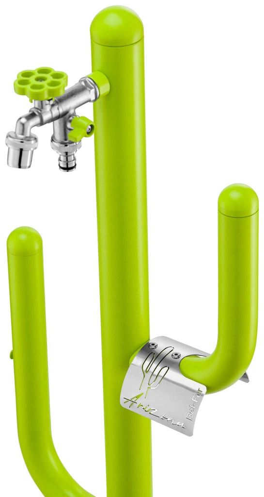 Fontana a Colonna Rubinetto Doppio in Ottone e Porta Tubo Arizona Belfer 42/ARZ Verde Acido