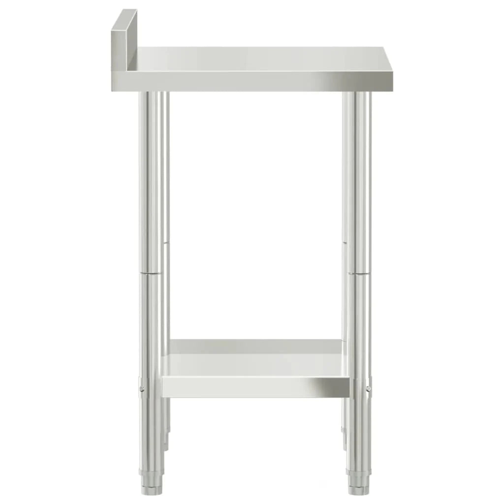 Tavolo da lavoro professionale da cucina con alzatina 55 x 55 x 93 cm acciaio inox 02_0045409
