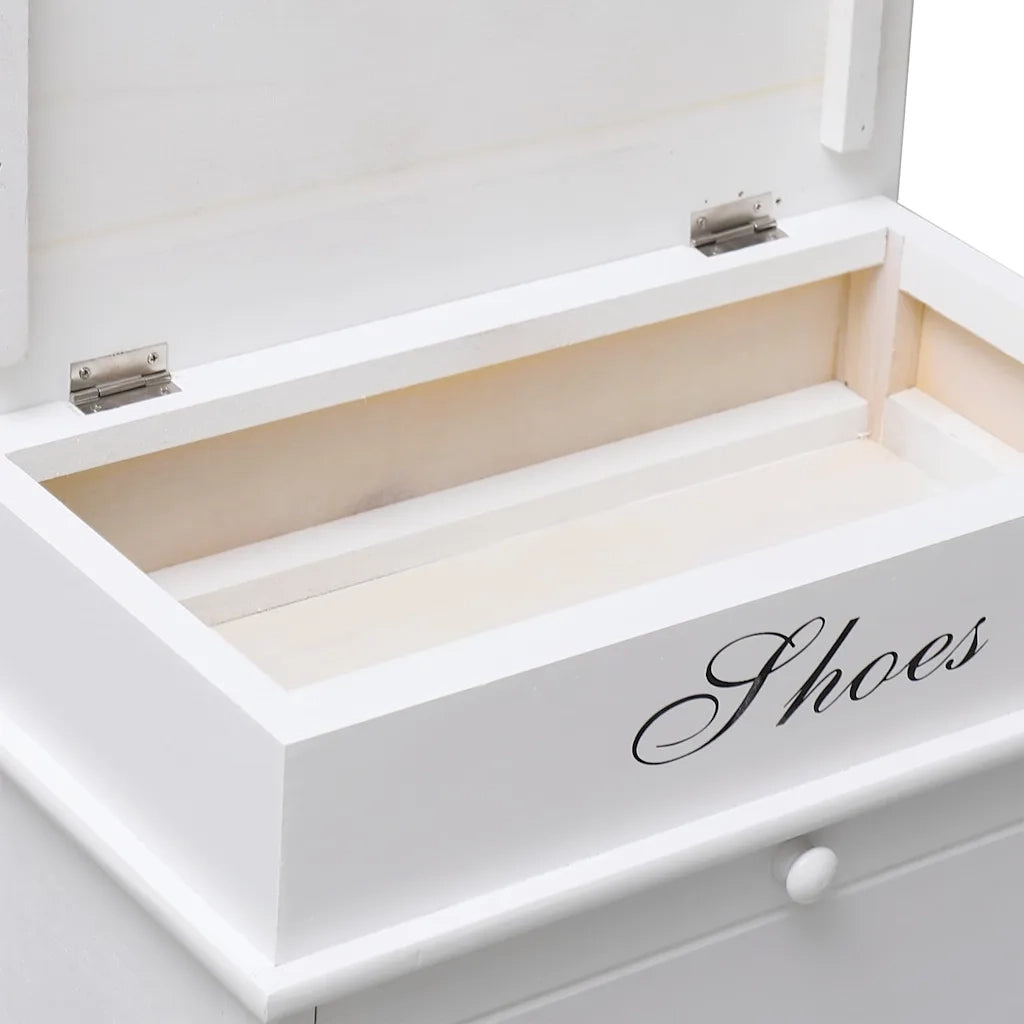 Scarpiera Bianca 50x28x58 cm in Legno di Paulownia cod mxl 48195