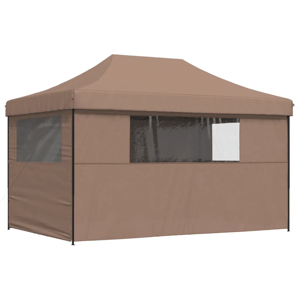 Tendone per Feste Pieghevole Pop-Up con 4 Pareti Marrone 4004980