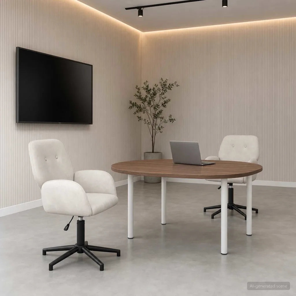 Sedie da scrivania girevoli 2 pz 54 x 55 x 90 cm Crema 3428325