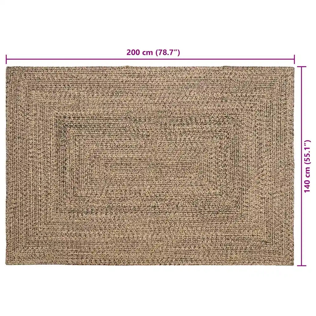 Tappeti per area Naturale e Nero 140 x 200 cm Juta