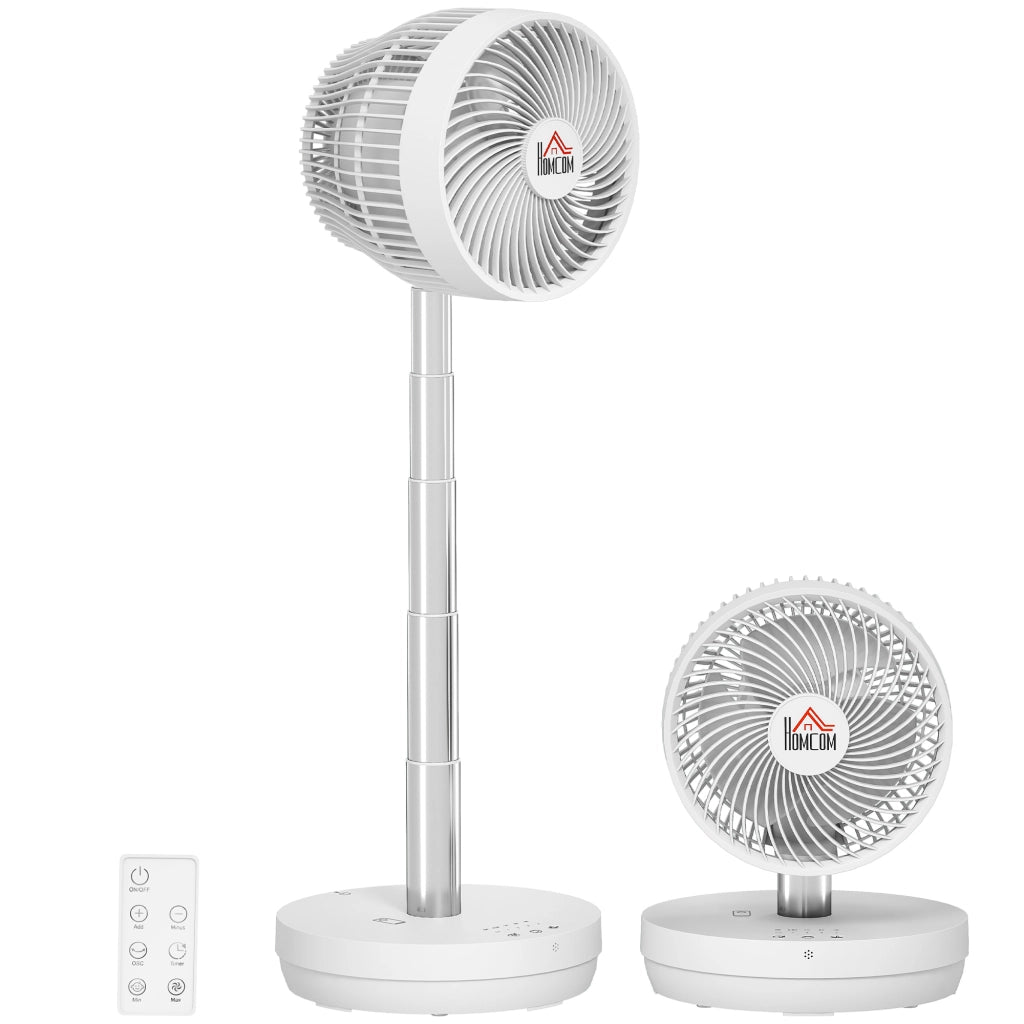 Ventilatore da Scrivania con Telecomando e Batteria Ricaricabile USB, Regolabile in Altezza e Inclinazione, Bianco ¨C zephmum ¨C 30x20x15