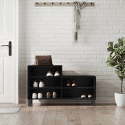 Scarpiera-Scaffale per scarpe Nera 102x36x60 cm in Legno Multistrato 158405
