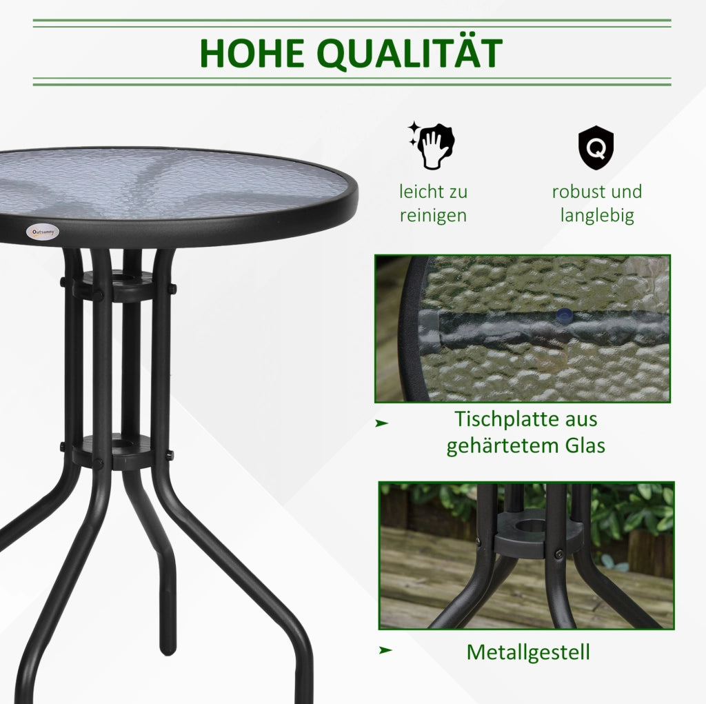 Tavolo da giardino rotondo Ø60 cm in metallo