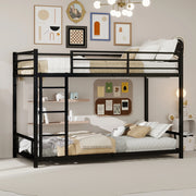 Letto a castello con due letti singoli ferro nero 98x197 cm