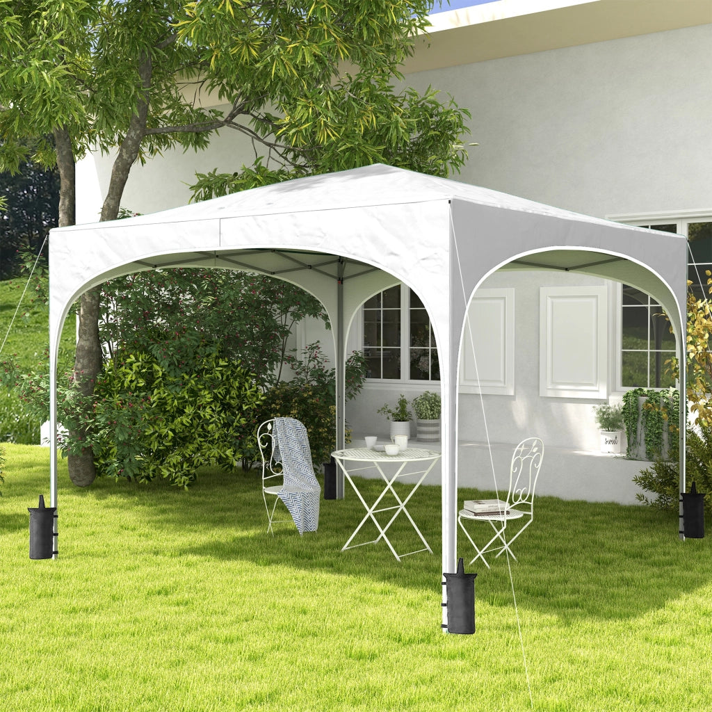 Gazebo da Giardino Pieghevole Regolabile ¨C zephmum ¨C Bianco