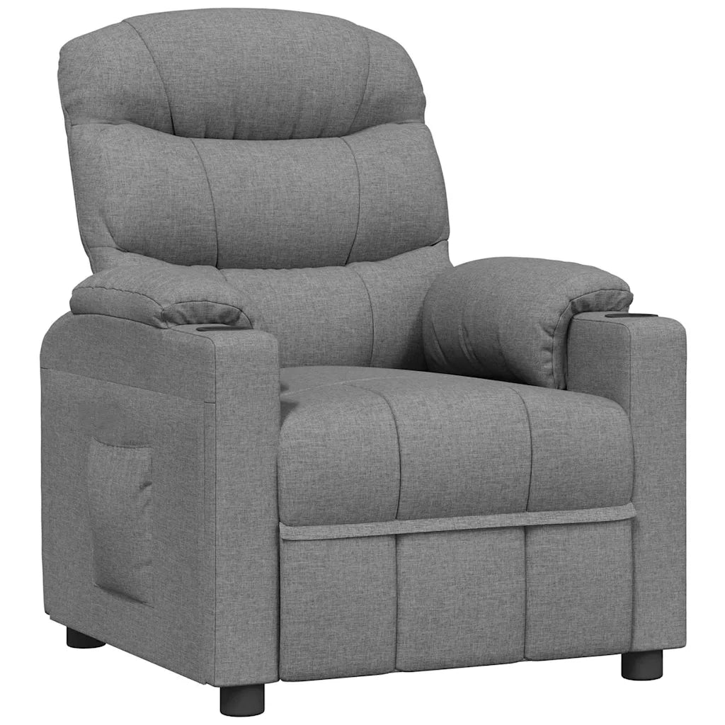 Divano Sedia-Poltrona Reclinabile in Tessuto Grigio Chiaro 471283