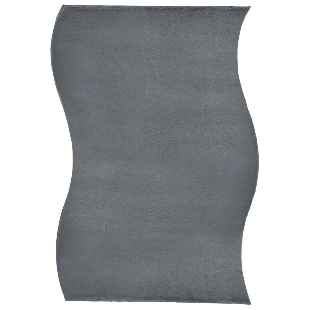 Tappeto Grigio Scuro in Ecopelliccia 160 × 230cm a Pelo Lungo con Retro in Poliestere per Soggiorno e Corridoio Moderni